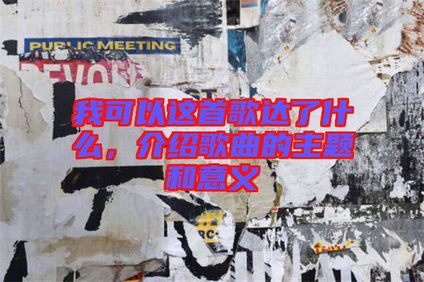 我可以這首歌達了什么，介紹歌曲的主題和意義