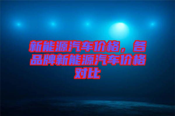 新能源汽車(chē)價(jià)格，各品牌新能源汽車(chē)價(jià)格對(duì)比