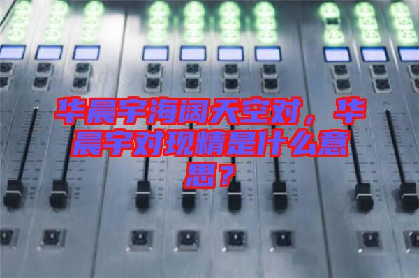 華晨宇海闊天空對，華晨宇對現(xiàn)精是什么意思？