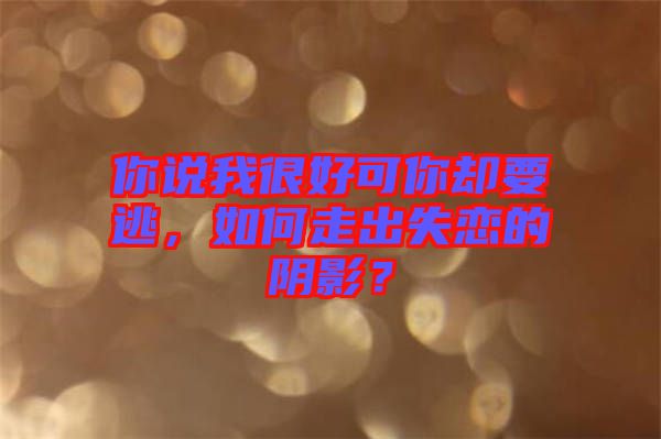 你說(shuō)我很好可你卻要逃，如何走出失戀的陰影？