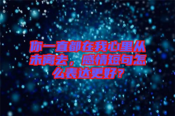 你一直都在我心里從未離去，感情短句怎么表達(dá)更好？