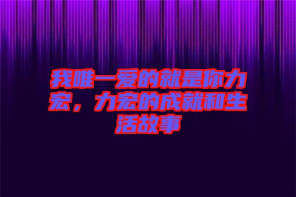 我唯一愛的就是你力宏，力宏的成就和生活故事