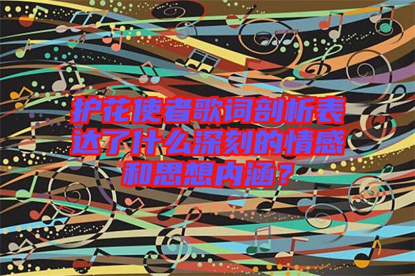 護花使者歌詞剖析表達了什么深刻的情感和思想內(nèi)涵？