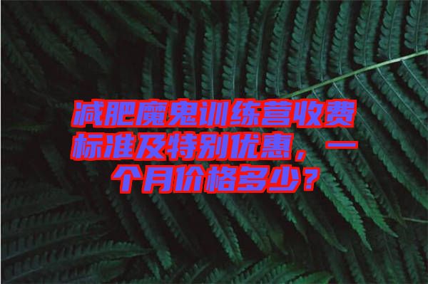 減肥魔鬼訓(xùn)練營(yíng)收費(fèi)標(biāo)準(zhǔn)及特別優(yōu)惠，一個(gè)月價(jià)格多少？