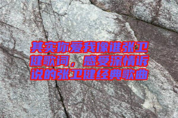 其實你愛我像誰張衛(wèi)健歌詞，感受深情訴說的張衛(wèi)健經(jīng)典歌曲