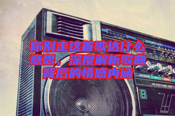 你別走這首歌達(dá)什么意思，深度解析歌曲背后的情感內(nèi)涵