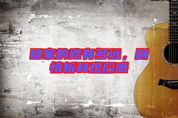 回家的路有多遠，劇情析和觀后感