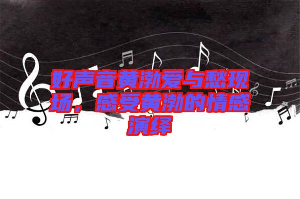 好聲音黃渤愛與愁現(xiàn)場，感受黃渤的情感演繹