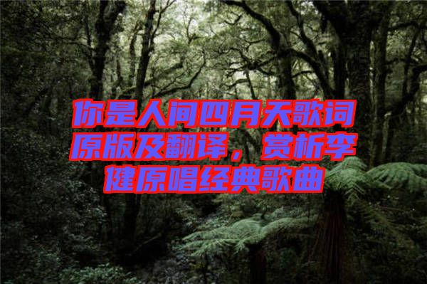 你是人間四月天歌詞原版及翻譯，賞析李健原唱經(jīng)典歌曲