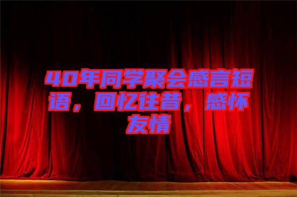 40年同學(xué)聚會(huì)感言短語(yǔ)，回憶往昔，感懷友情