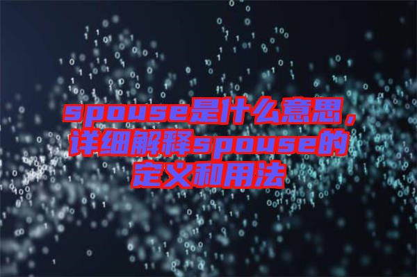 spouse是什么意思，詳細(xì)解釋spouse的定義和用法