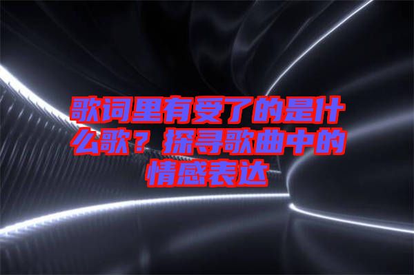 歌詞里有受了的是什么歌？探尋歌曲中的情感表達(dá)
