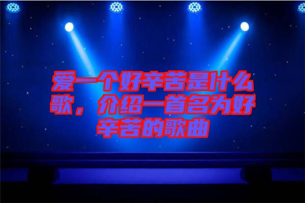 愛一個好辛苦是什么歌，介紹一首名為好辛苦的歌曲