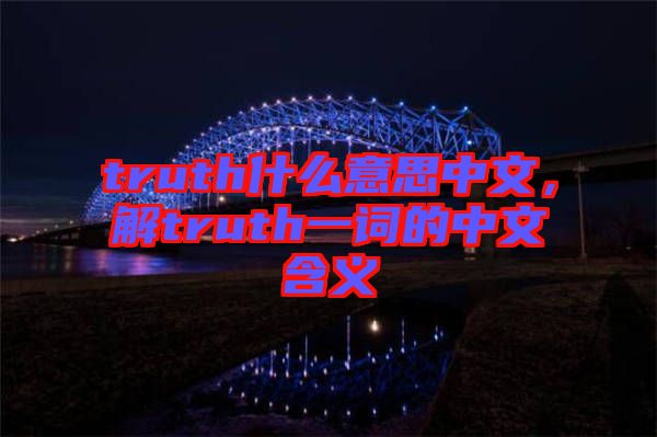 truth什么意思中文，解truth一詞的中文含義