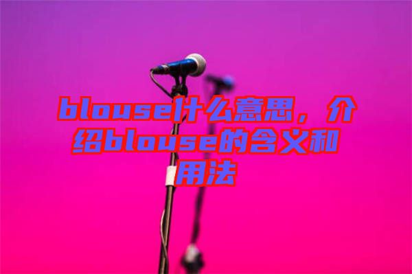 blouse什么意思，介紹blouse的含義和用法