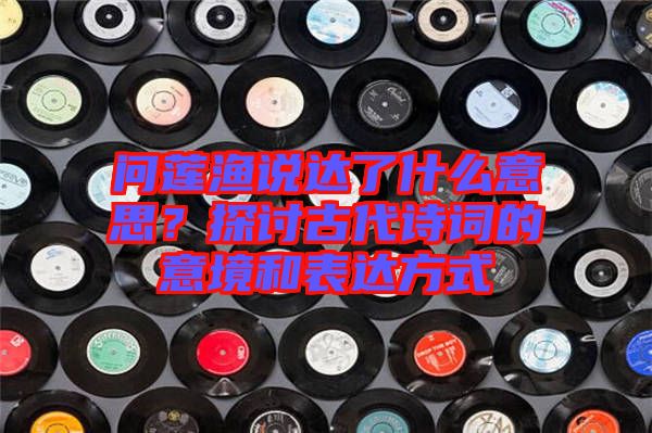 問(wèn)蓮漁說(shuō)達(dá)了什么意思？探討古代詩(shī)詞的意境和表達(dá)方式