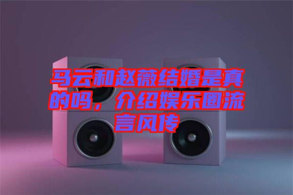 馬云和趙薇結(jié)婚是真的嗎，介紹娛樂圈流言風(fēng)傳