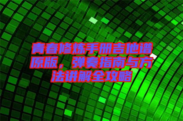 青春修煉手冊吉他譜原版，彈奏指南與方法講解全攻略