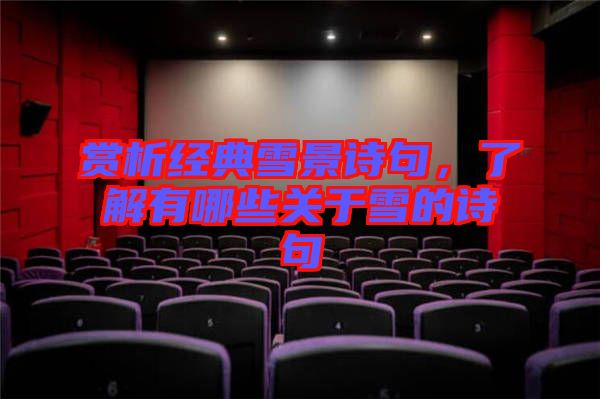 賞析經(jīng)典雪景詩句，了解有哪些關(guān)于雪的詩句