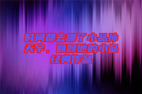 時間都去哪了小品孫天宇，回顧他的小品經(jīng)典作品