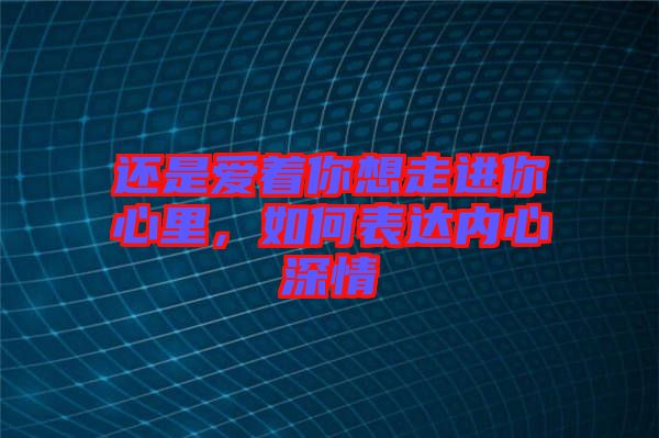 還是愛著你想走進你心里，如何表達內(nèi)心深情