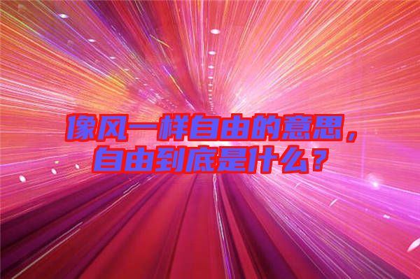 像風(fēng)一樣自由的意思，自由到底是什么？