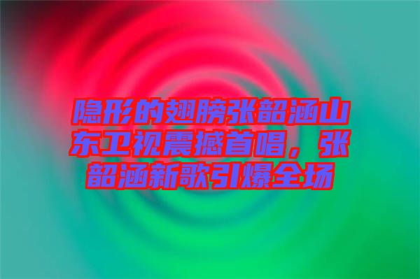 隱形的翅膀張韶涵山東衛(wèi)視震撼首唱，張韶涵新歌引爆全場