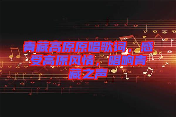 青藏高原原唱歌詞，感受高原風(fēng)情，唱響青藏之聲