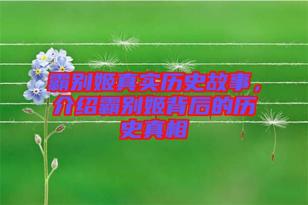 霸別姬真實(shí)歷史故事，介紹霸別姬背后的歷史真相