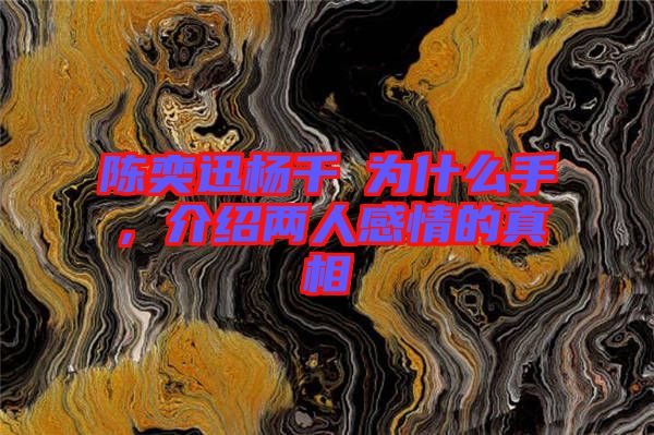 陳奕迅楊千嬅為什么手，介紹兩人感情的真相
