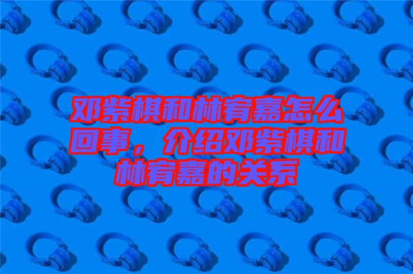 鄧紫棋和林宥嘉怎么回事，介紹鄧紫棋和林宥嘉的關(guān)系