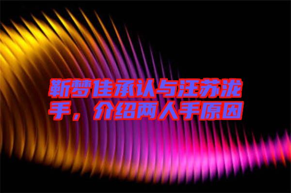 靳夢佳承認與汪蘇瀧手，介紹兩人手原因